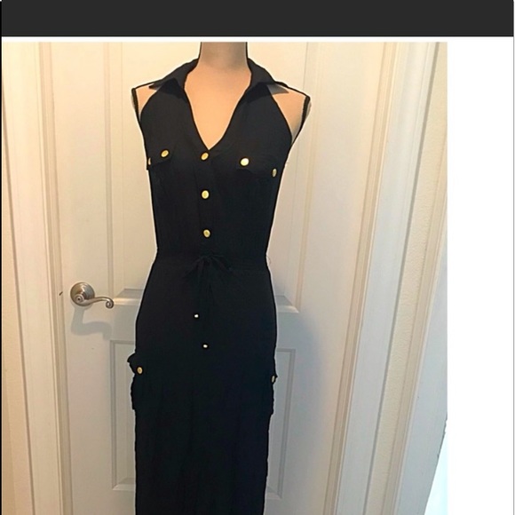 Black 2b Bebe Cargo Halter Maxi Dress - Picture 1 of 4